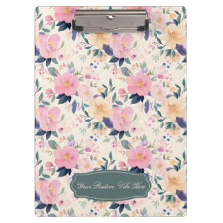 Carpeta De Pinza Rubor & Bloom Elegante Floral Pastel acuarela
