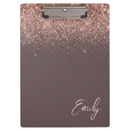 Carpeta De Pinza Rubor de Terracota Rosa Dorado Brillo Monograma