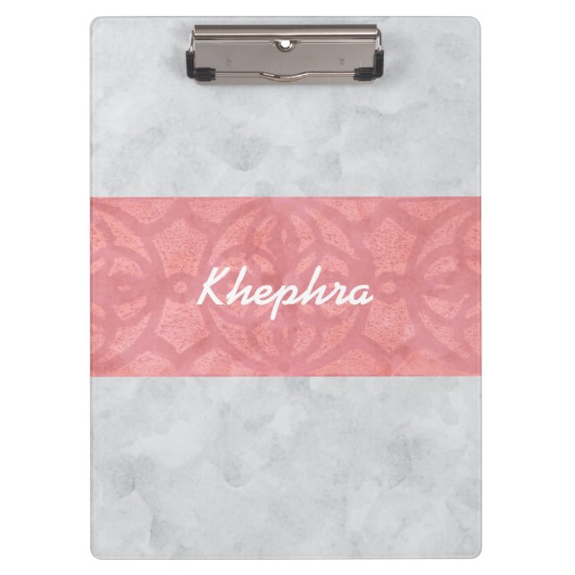 Carpeta De Pinza Ruddy Pink Batik Gray Water Name (Anverso)