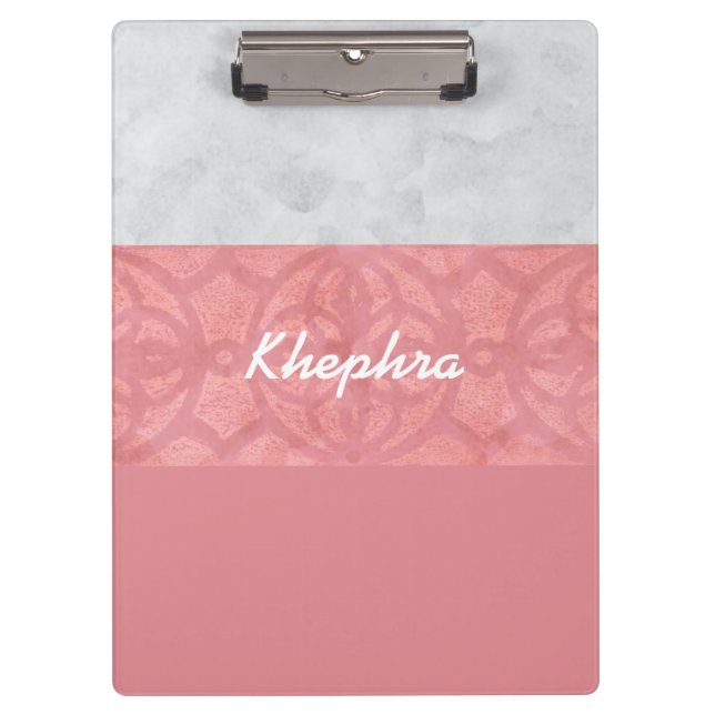 Carpeta De Pinza Ruddy Pink Batik Gray Water Name (Anverso)