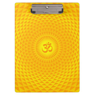 Carpeta De Pinza Rueda de oro amarilla OM de la meditación de la