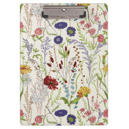 Carpeta De Pinza Rustic Hand-Drawn Meadow Wildflower