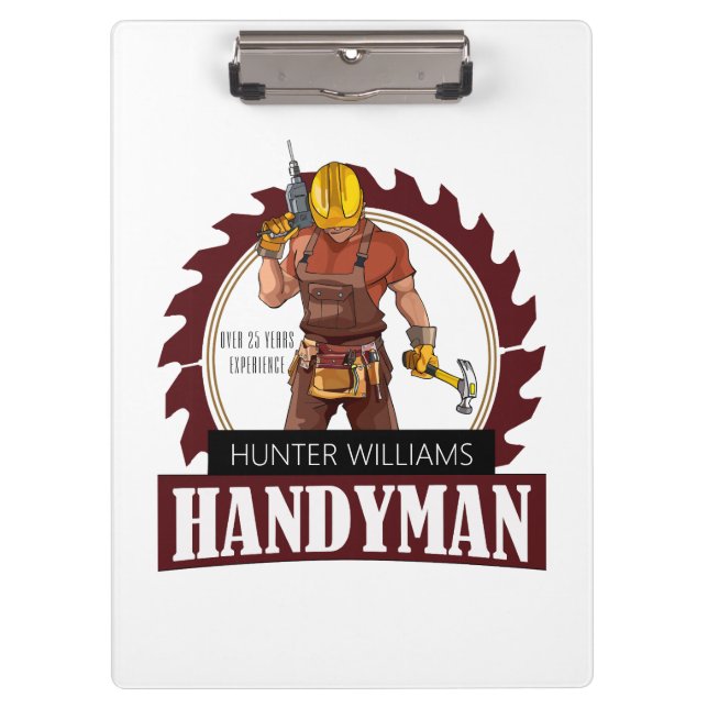 Carpeta De Pinza Rustic Repairman Construction Handyman Moderno (Anverso)