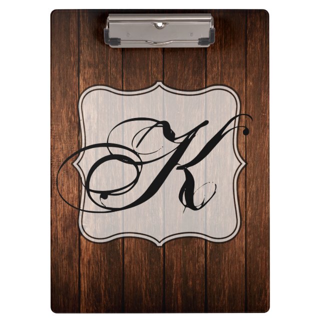 Carpeta De Pinza Rústica del país del Barn Wood de la Placa Clip pe (Anverso)