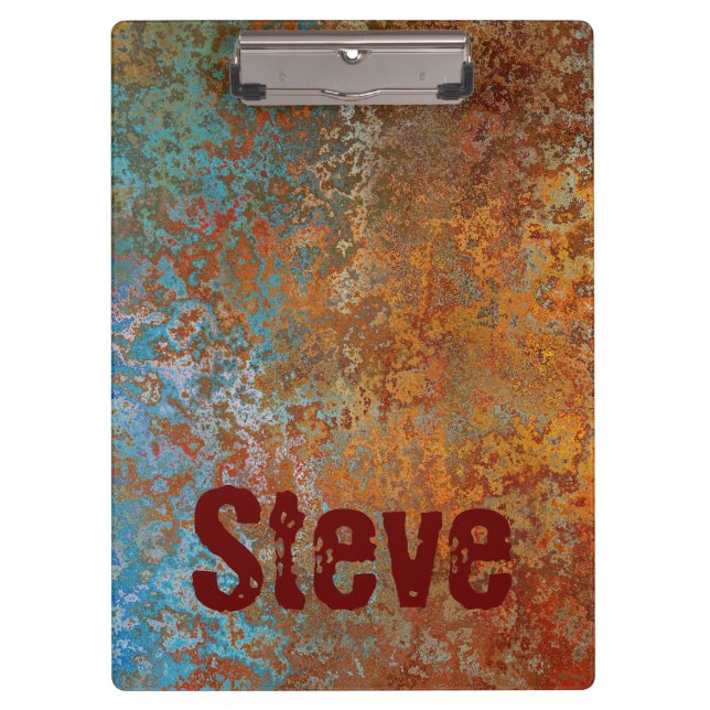 Carpeta De Pinza Rusty, Verdigris, Grunge Steampunk Personalizado (Anverso)