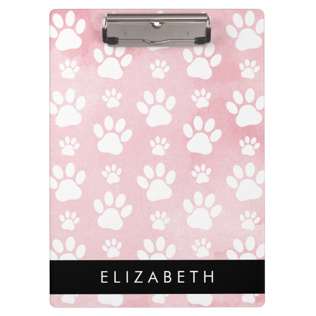 Carpeta De Pinza Rutas de perro, manchas blancas, acuarelas rosadas (Anverso)
