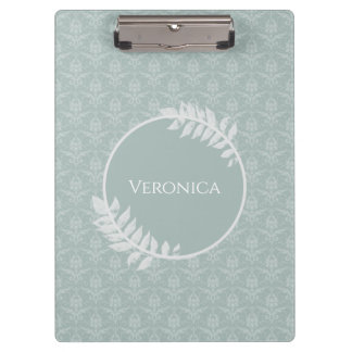 Carpeta De Pinza Sage Green Elegant Damask