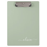 Sage Green Minimalista Moderno Monograma elegante