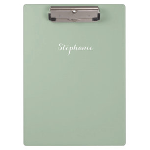 Carpeta De Pinza Sage Green Name Modern Elegant Monograma Boho