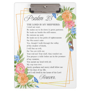 Carpeta De Pinza Salmo 23 NKJV Acuarela Botánica Biblia Escritura