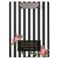 Salón Vintage Floral Striped Personalizado