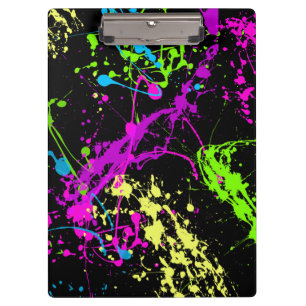 Carpeta De Pinza Salpicadura de neón retra fresca de la pintura