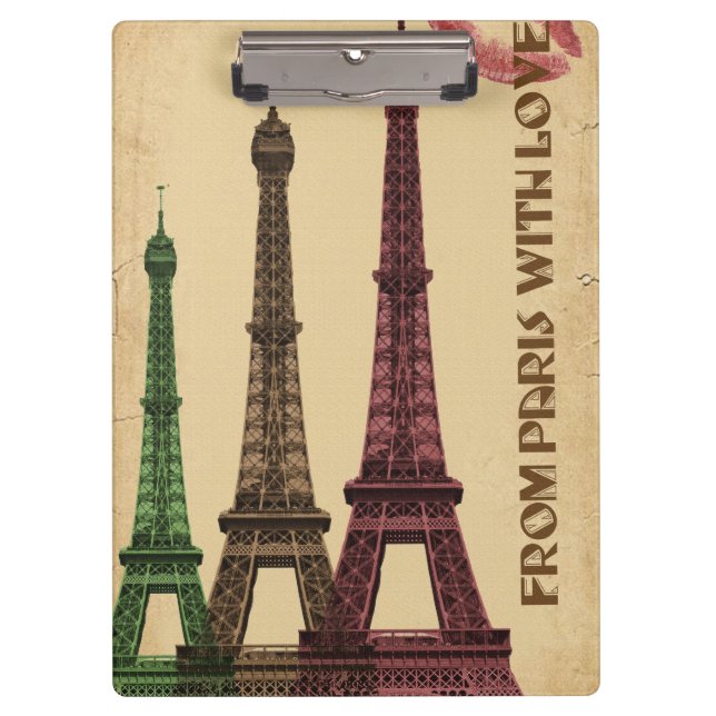 Carpeta De Pinza Saludos París Francia (Anverso)