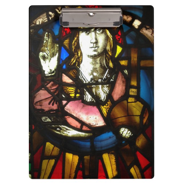 Carpeta De Pinza San Jorge la capa del dragón en vidrio manchado (Anverso)