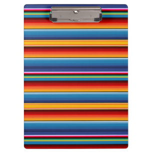 Carpeta De Pinza Sarape rojo mexicano de oro azul