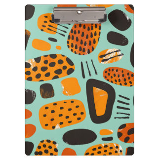 Carpeta De Pinza "Savanna Pop: Vibes tribales en Naranja y negro"