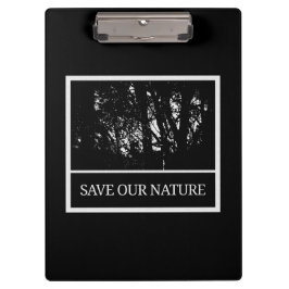 Carpeta De Pinza Schwarzes Klemmbrett – „Save Our Nature“