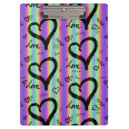 Carpeta De Pinza Scribble Love Xoxo Heart Stripe Clipboard