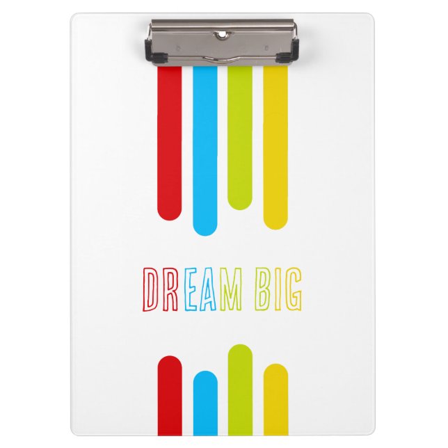 Carpeta De Pinza SDGT RBGY Clipboard - Dream Big, Stay Organizate! (Anverso)