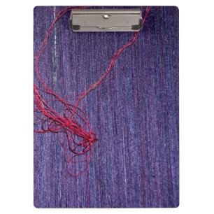 Carpeta De Pinza Seda azul tailandesa hecha a mano con hilo rojo