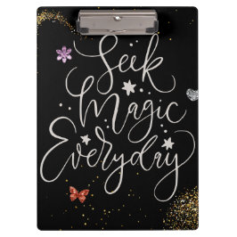 Carpeta De Pinza Seek Magic Every Day- Glam Glitter Clipboard
