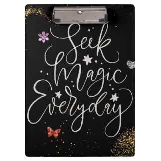Carpeta De Pinza Seek Magic Every Day- Glam Glitter Clipboard