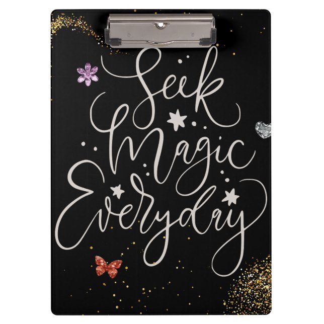 Carpeta De Pinza Seek Magic Every Day- Glam Glitter Clipboard (Anverso)