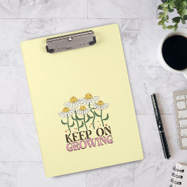 Carpeta De Pinza Seguir Creciendo Las Citas Positivas Flores Retro