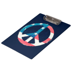 Carpeta De Pinza Sello de paz americano grunge