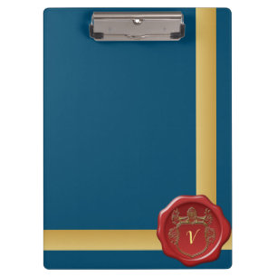 Carpeta De Pinza Sello moderno y elegante de patrones de monograma