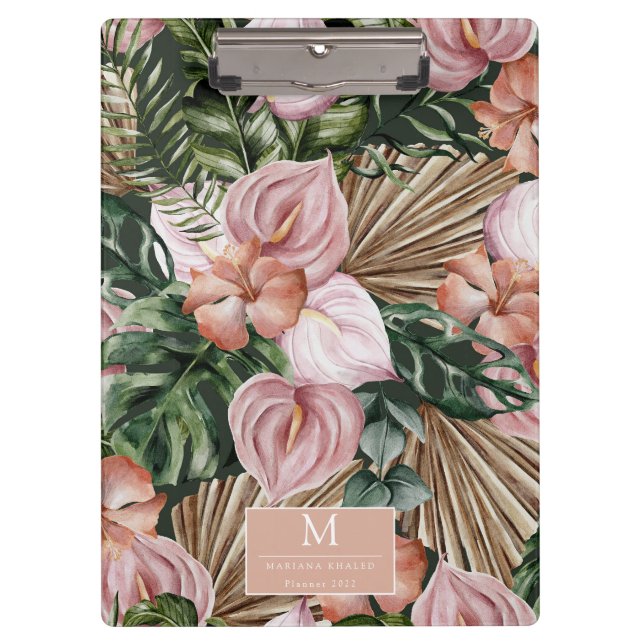 Carpeta De Pinza Selva tropical deja flores de bosque tropical (Anverso)