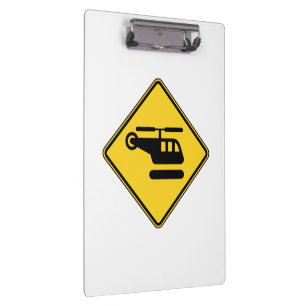 Carpeta De Pinza Señal de precaución de helicóptero