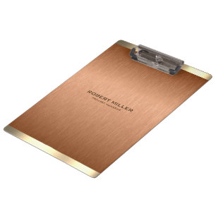 Carpeta De Pinza Sencilla textura metálica de cobre y oro