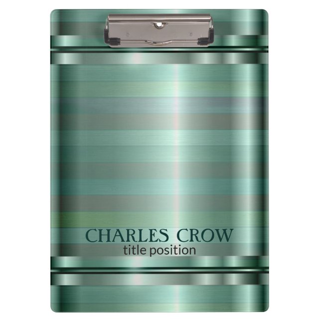 Carpeta De Pinza Sencillas bandas de tonos verdes (Anverso)