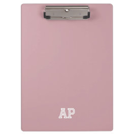 Carpeta De Pinza Sencillo Moderno Monograma Iniciales Preppy Rosa R