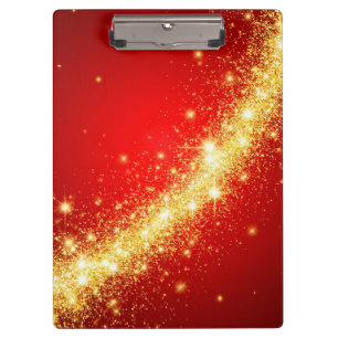 Carpeta De Pinza Sendero Dorado Brillante sobre Fondo Rojo Vibrante