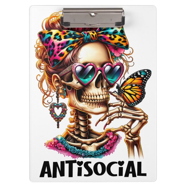 Carpeta De Pinza Señora del Skeleton Antisocial (Anverso)