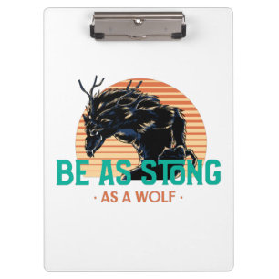 Carpeta De Pinza Ser fuerte como un lobo