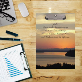 Carpeta De Pinza Serenity Prayer Naranja Seascape Sunset
