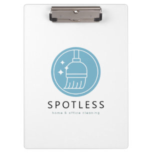 Carpeta De Pinza Servicio de limpieza con logotipo de escoba azul m