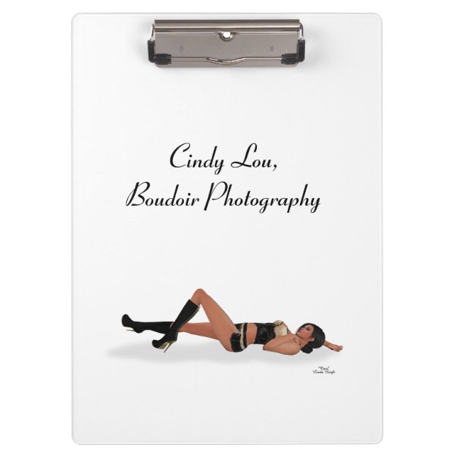 Carpeta De Pinza Sexy Brunette Pinup Chica Sleeping Clipboard (Anverso)