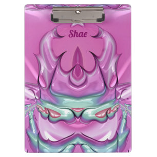 Carpeta De Pinza ¡SHAE ~WOW! ¡EXTRAÑO! Blanco gris rosado y erigoso
