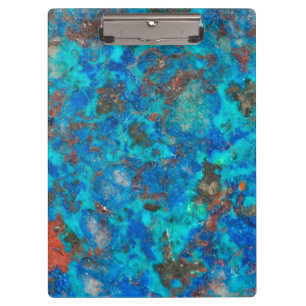 Carpeta De Pinza Shattuckita con patrón azul