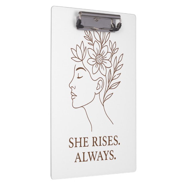 Carpeta De Pinza She Rises. Always — Minimalist Empowerment Design (Derecha)