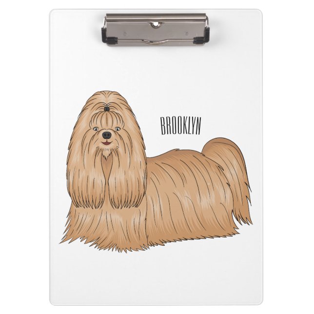Carpeta De Pinza Shih tzu long hair dog cartoon illustration (Anverso)