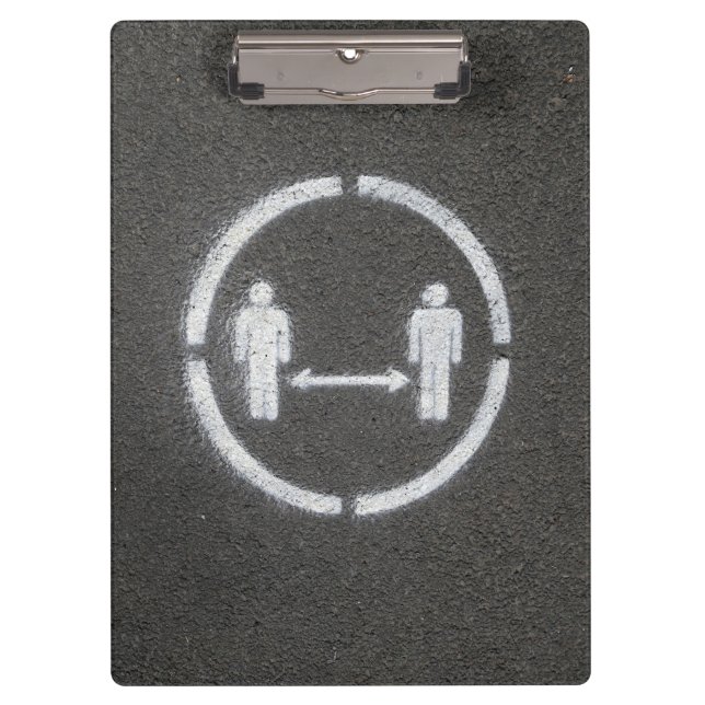 Carpeta De Pinza Signo de distanciamiento social (Anverso)