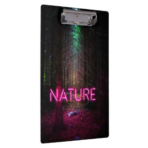 Carpeta De Pinza Signo de neón magenta de la naturaleza misteriosa 