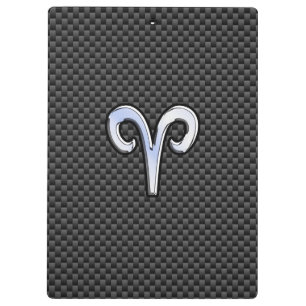 Carpeta De Pinza Signo zodiacal Aries plateado Impresión de fibra d