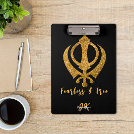 Carpeta De Pinza Sikh Khanda Espíritu "valiente y libre"