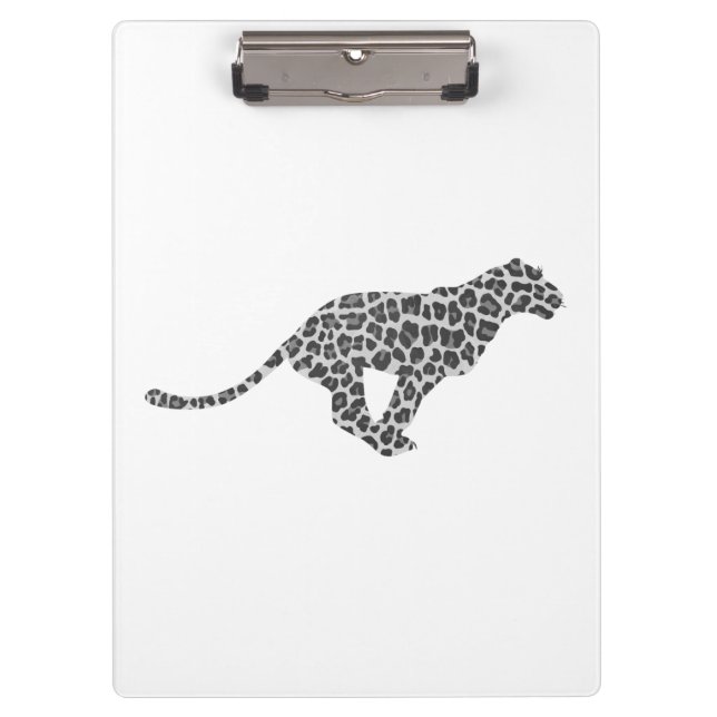 Carpeta De Pinza Silhouette de Gris y Gris claro Leopardo (Anverso)